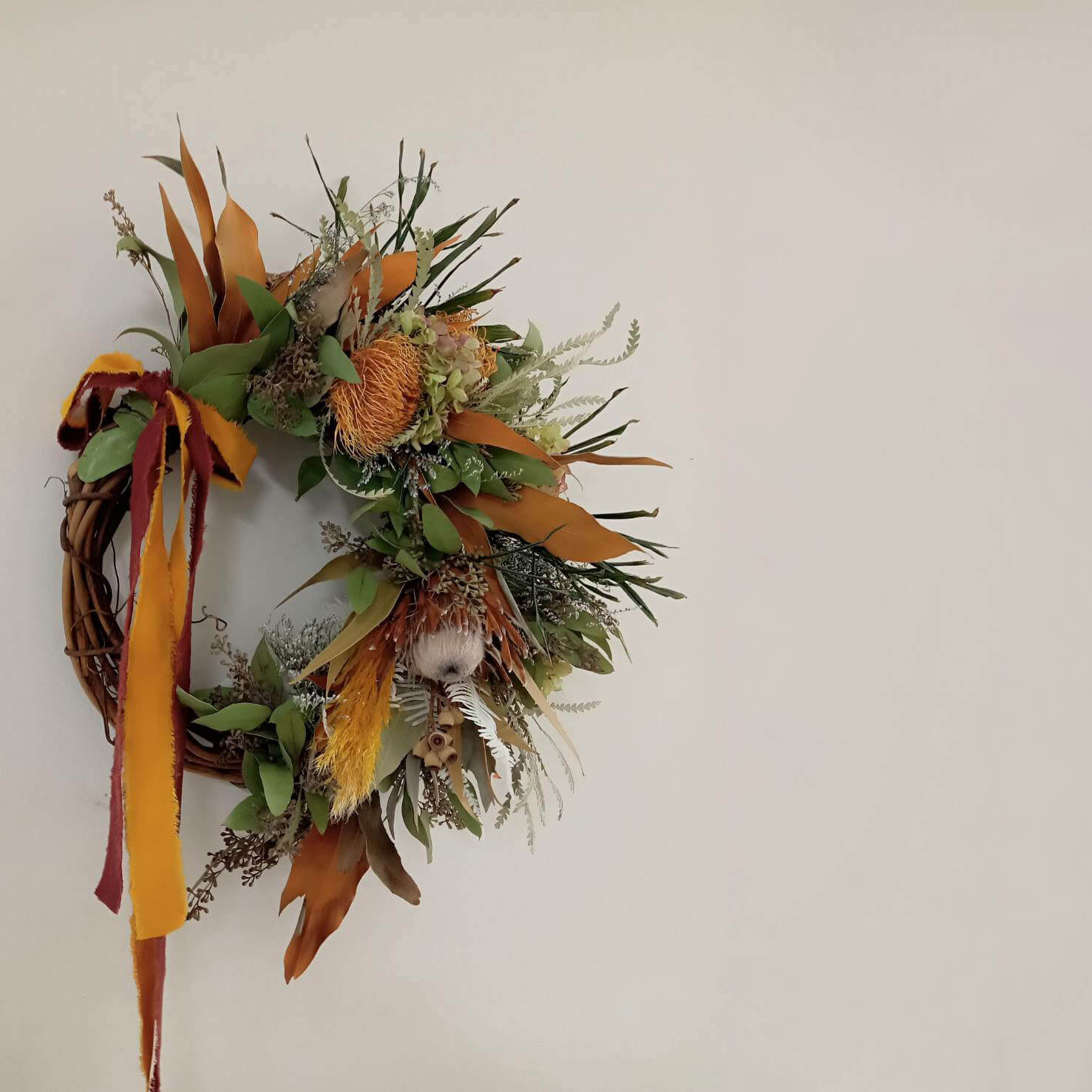 ドライフラワーのリース1